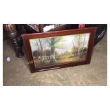 Old woodland scene print