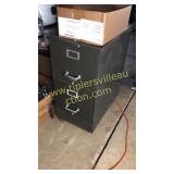 Green metal file cabinet