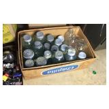 Box of old jars 16 blue with zinc lids