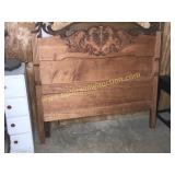 Antique carved cherry headboard