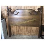 antique carved oak headboard
