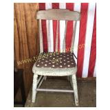 blue primitive chair w/cushion