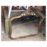 gold tone mirror 33x32"