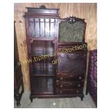 Mahogany bookcase secretary very ornate
