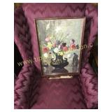 retro folding tray stand with floral top