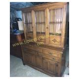 Quality solid wood china hutch 1950