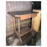Antique walnut side table w/drawer 28"w