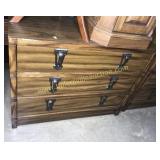 3 drawer oak finish chest 41x31"