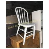 primitive painted white chair