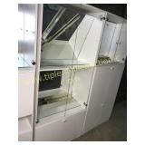 cream laquor finish with mirror back cab  32x77"