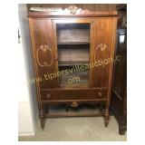 Nice antique walnut china cabinet 40x65"