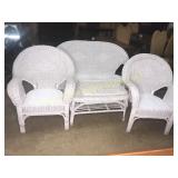 4pc set of wicker with love seat 2 chairs &