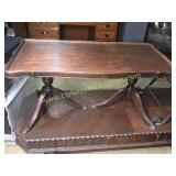 Mahogany dbl pedestal coffee table