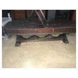 heavy carved walnut table 60"w
