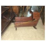 primitive pine baby cradle