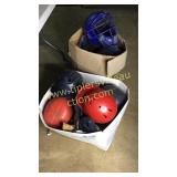 2 boxes of batting helmets gloves & baseball acc
