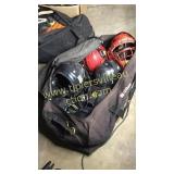 Bag of catcher helmets