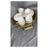 7pcs Limoges on brass tray