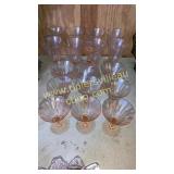 Pink depression stems-8 flutes and 10 martini