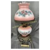 Pink hand painted night stand size lamp