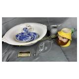 Blue dishes, blue delft, fisherman mug, blown