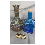 Carnival decanter no stopper and blue bottle