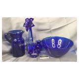 6pcs of cobalt art glass