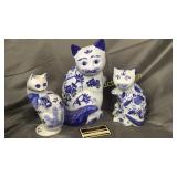 3 blue and white cats