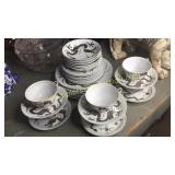 Occupied japan dragon pattern china 6 plc setting