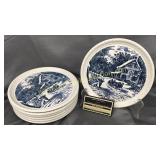 7 currier and Ives dessert plates