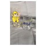 Vintage rescuers Bernard cartoon glass and Mobil