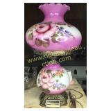 Gorgeous purple hand painted rose lamp