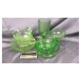 10pcs Vaseline green depression-cups/saucers,