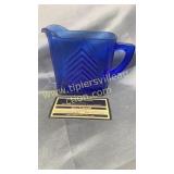 Blue cobalt cream pitcher