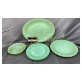 7pcs Fire king jadeite Jane Ray- platter, 2