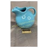 Vintage turquoise pottery water pitcher