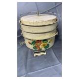 Vintage metal pie/cake saver carrier hand painted