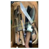 Box of old knives, scabbard