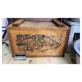 Wooden box with game bird detail