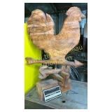 Hand carved rooster weather vane