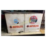 Vintage autolite metal shop cabinet