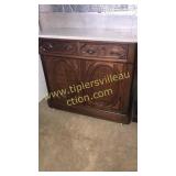 Walnut sideboard marble top buffet  43x39"h