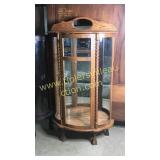 Solid oak curio no key or shelves