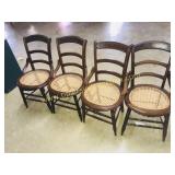 Set of antique cane bottom chairs sold 4x