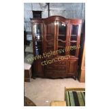 Solid cherry French provincial China cabinet very