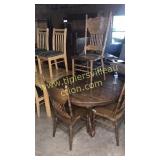 Oak table & 3 chairs