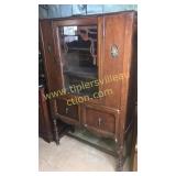 Walnut china cabinet