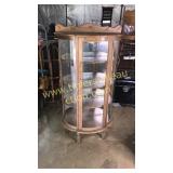 Oak curio w/oak shelves