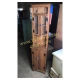 Small pine country style narrow cabinet