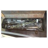 Box of craftsman pull handle and sockets wrenches